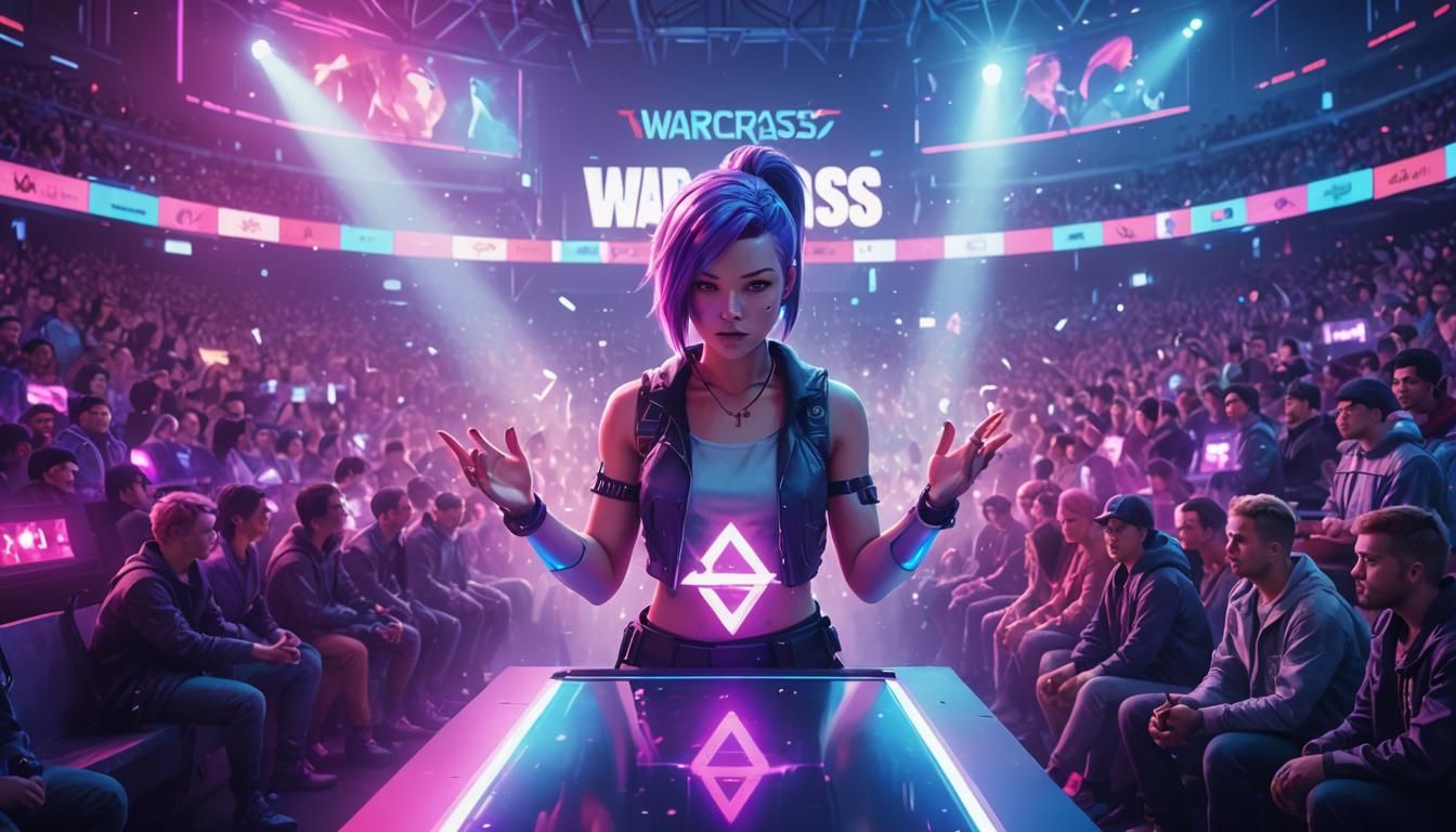 Emika Hologram in Cyberpunk Warcross Game