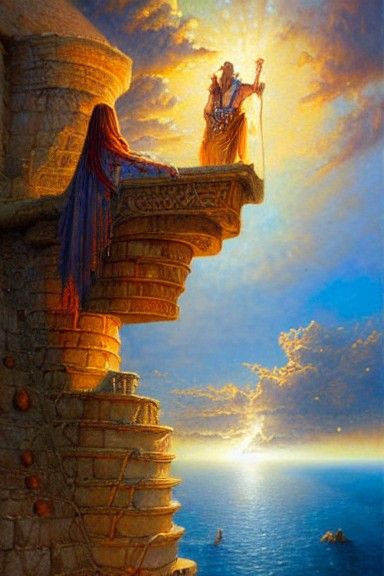 Radiant Minoan Genius in Deep Color