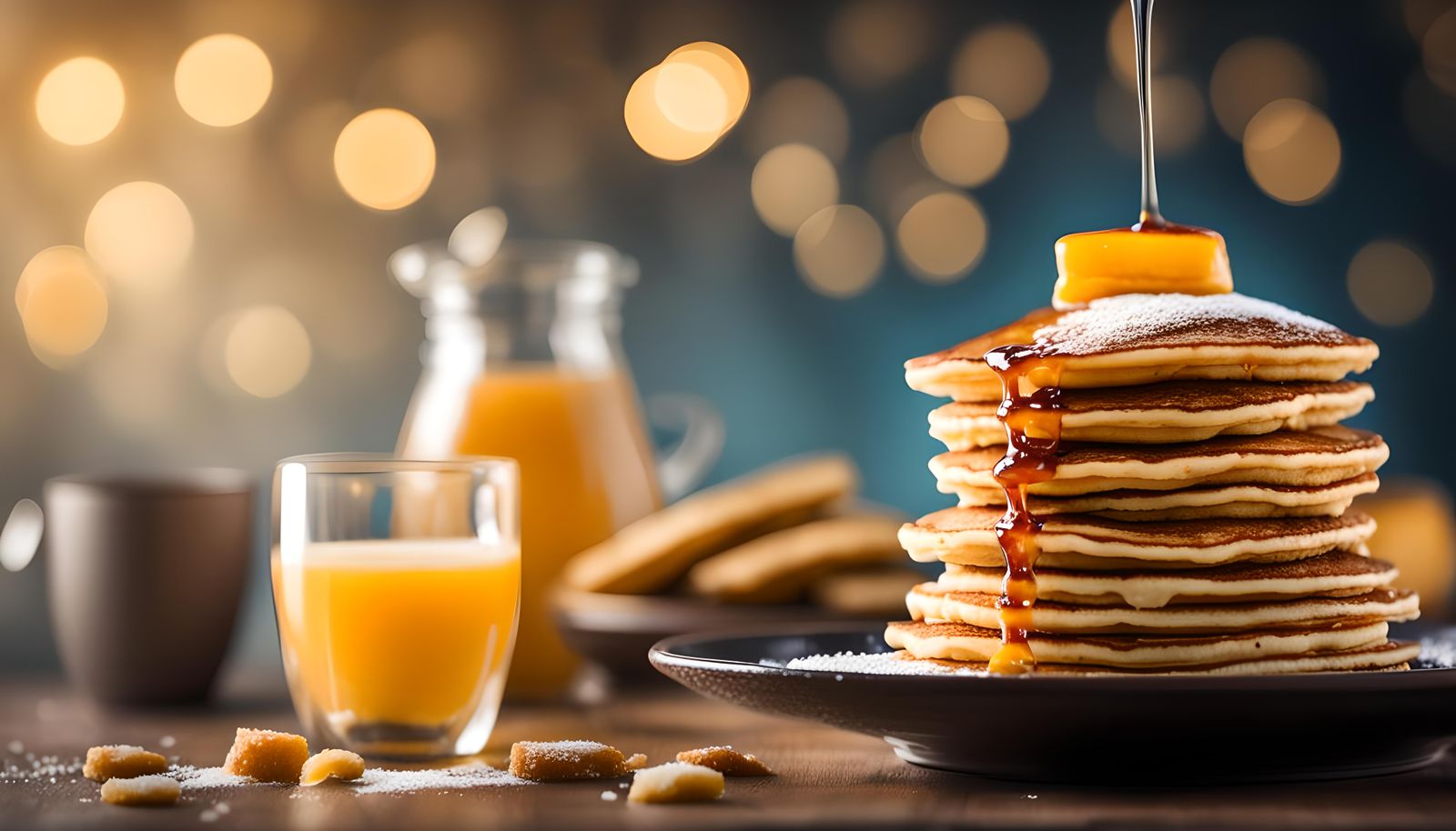 Stack of Pancakes in Professional Photography Style