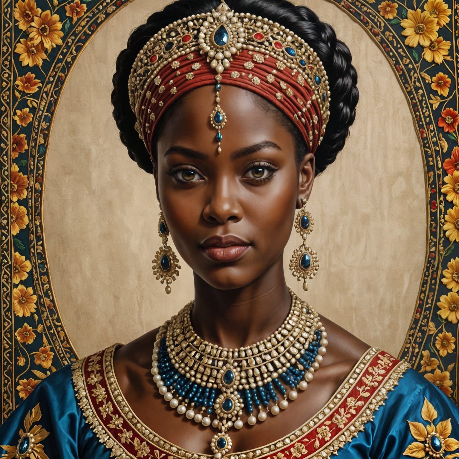 Regal African Princess in Traditional Attire