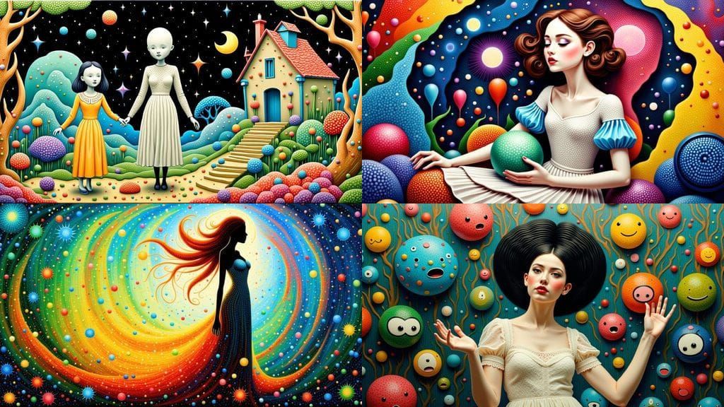 Surreal Victorian Fusion: Alice and Dorothy's Dream