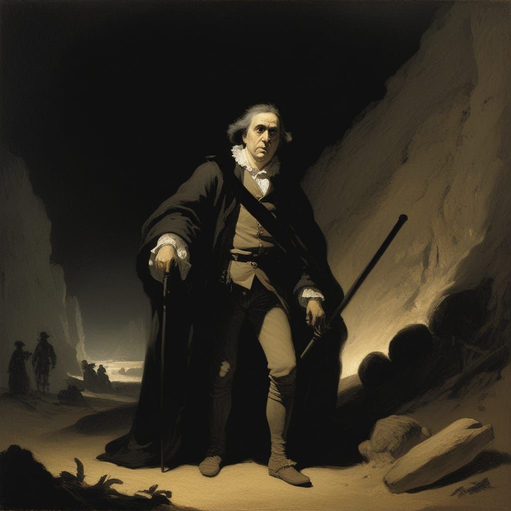 Dark, Ominous Landscape in a Grim, Mysterious Style