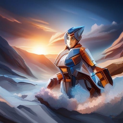 Origami Transformer Autobot in Snow