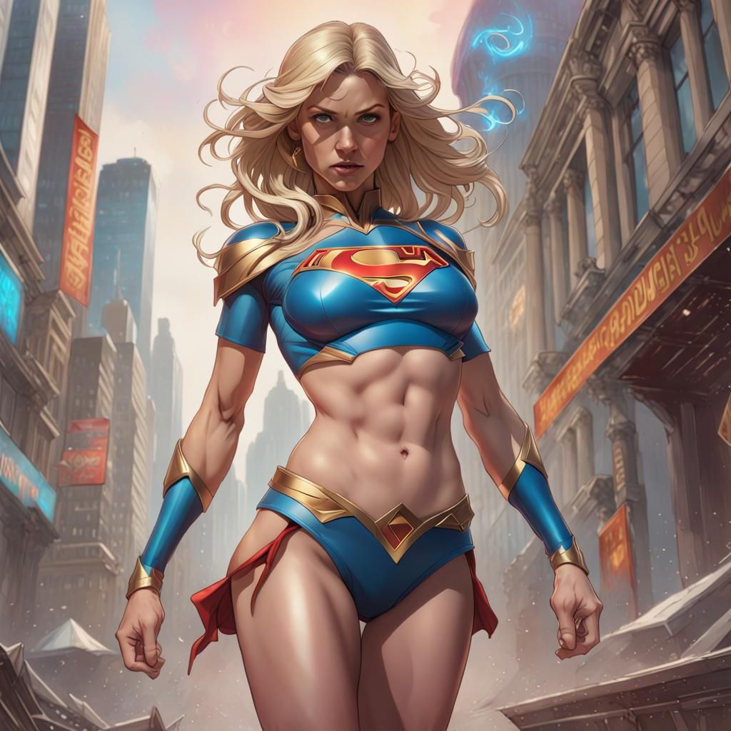 Supergirl Portrait in Hyperdetailed Digital Art