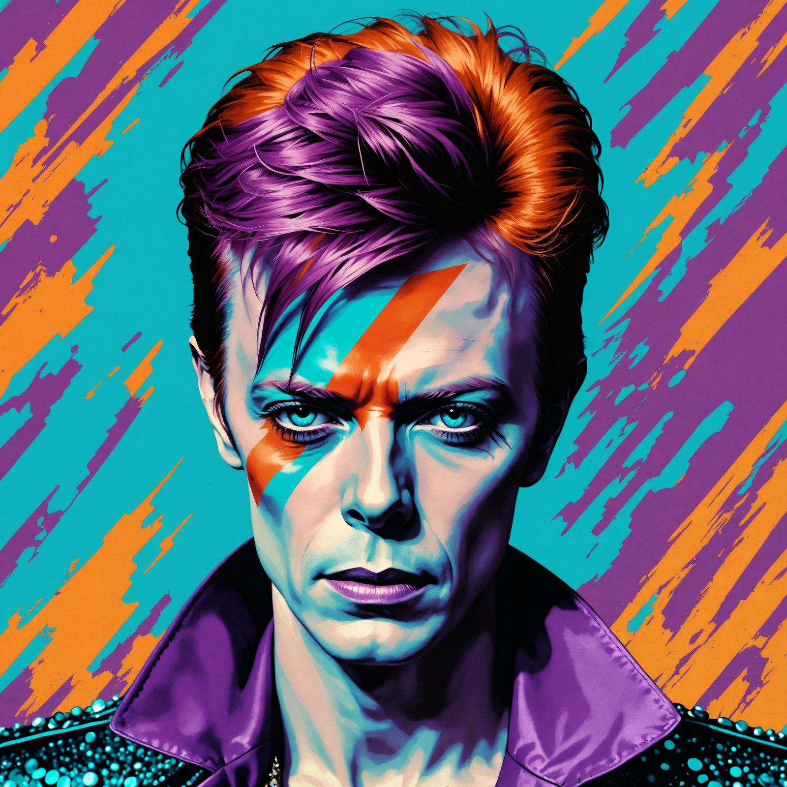 David Bowie as Ziggy Stardust in Pop Art Style