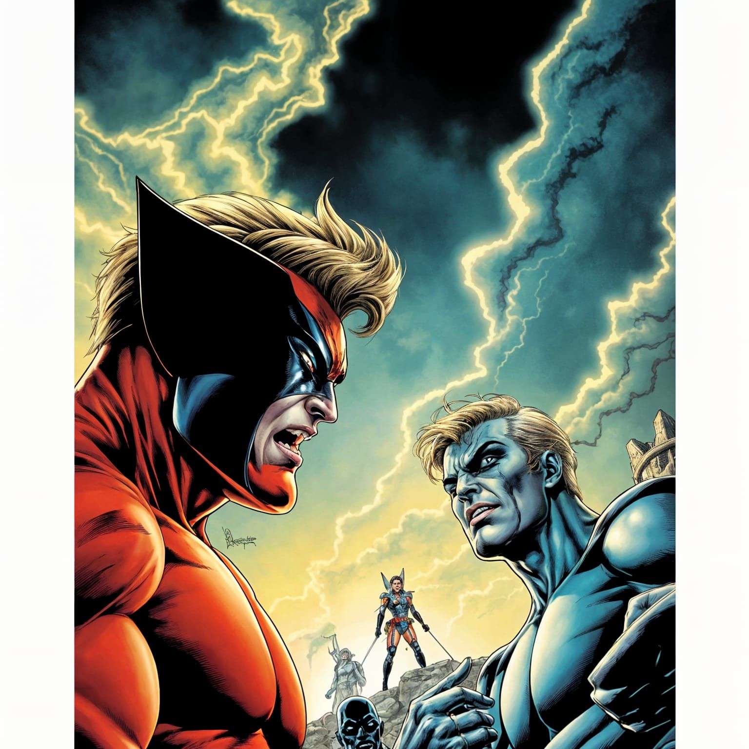 Dramatic X-men Comic Art in Fine Detail