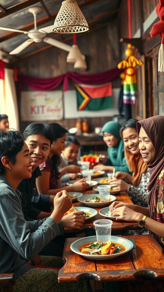 Warm Community Bonds in Indonesia's Cozy Shelter
