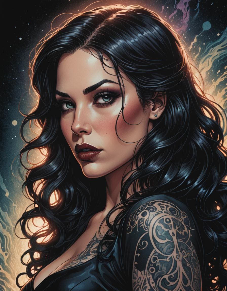 Tattoo Artist Portrait in Comic Book Style