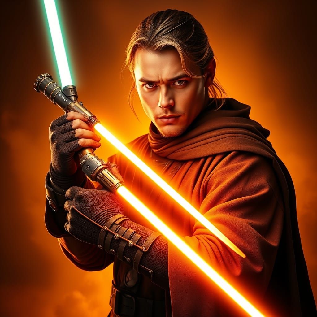 Legendary Lightsaber in a Heroic Pose