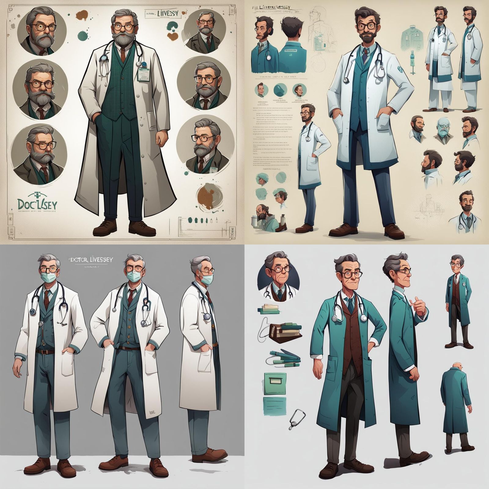 Doctor Livesey Character Design, Full Body