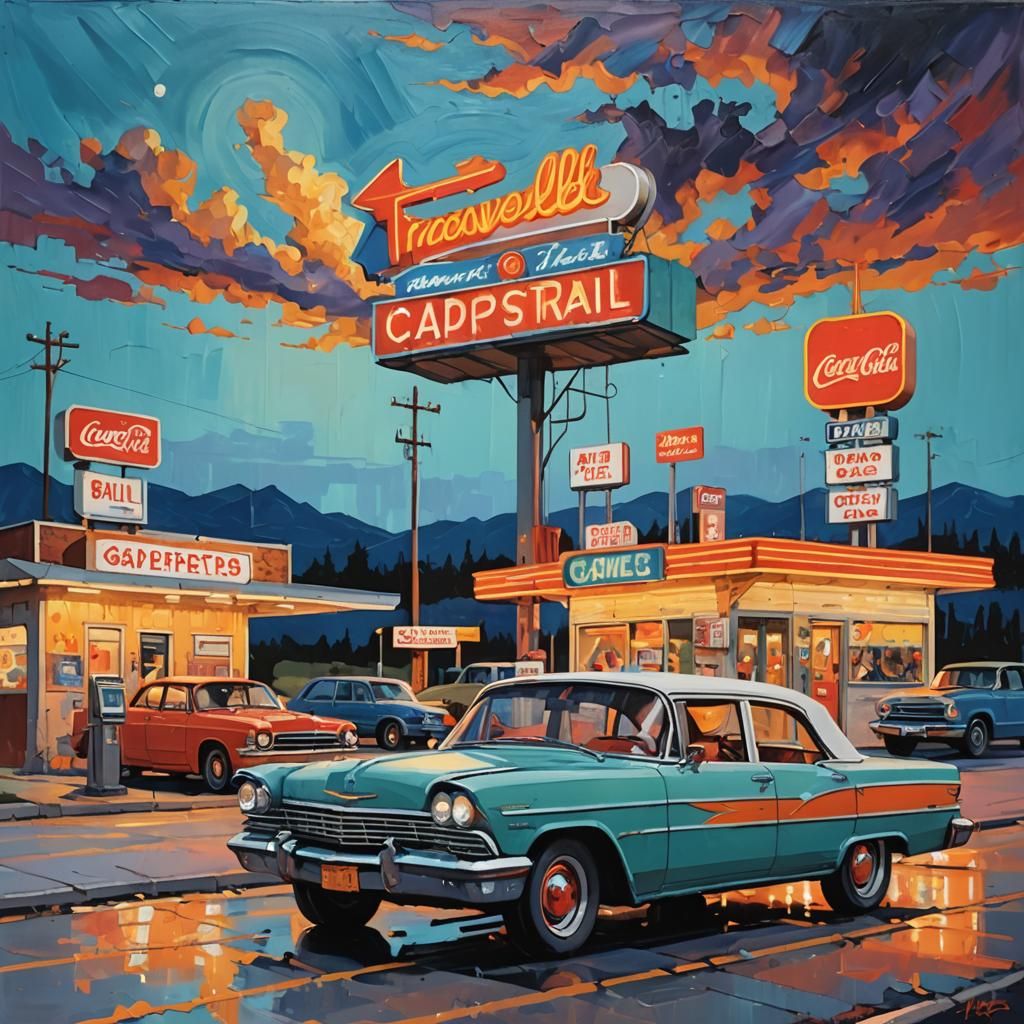 Road Trip Essence in Abstract Art