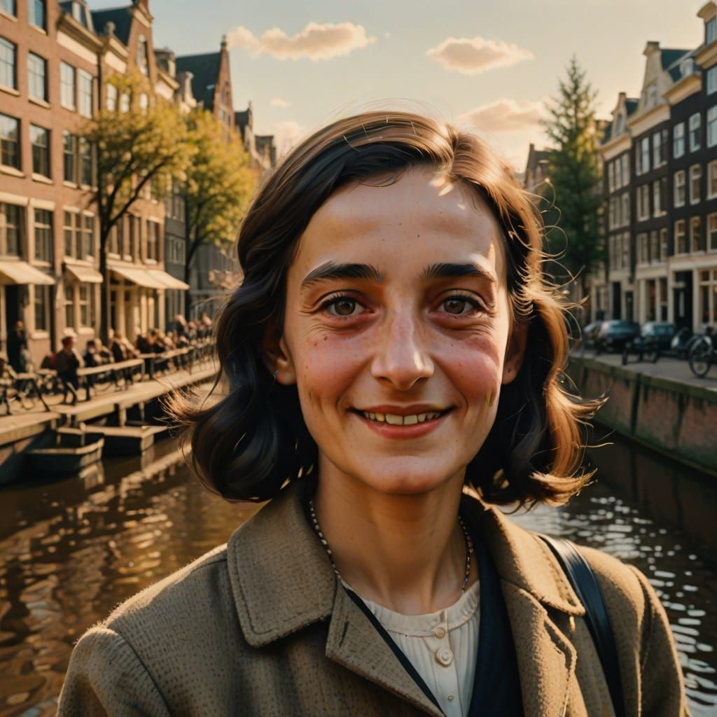 Anne Frank Portrait in Oil Painting Style