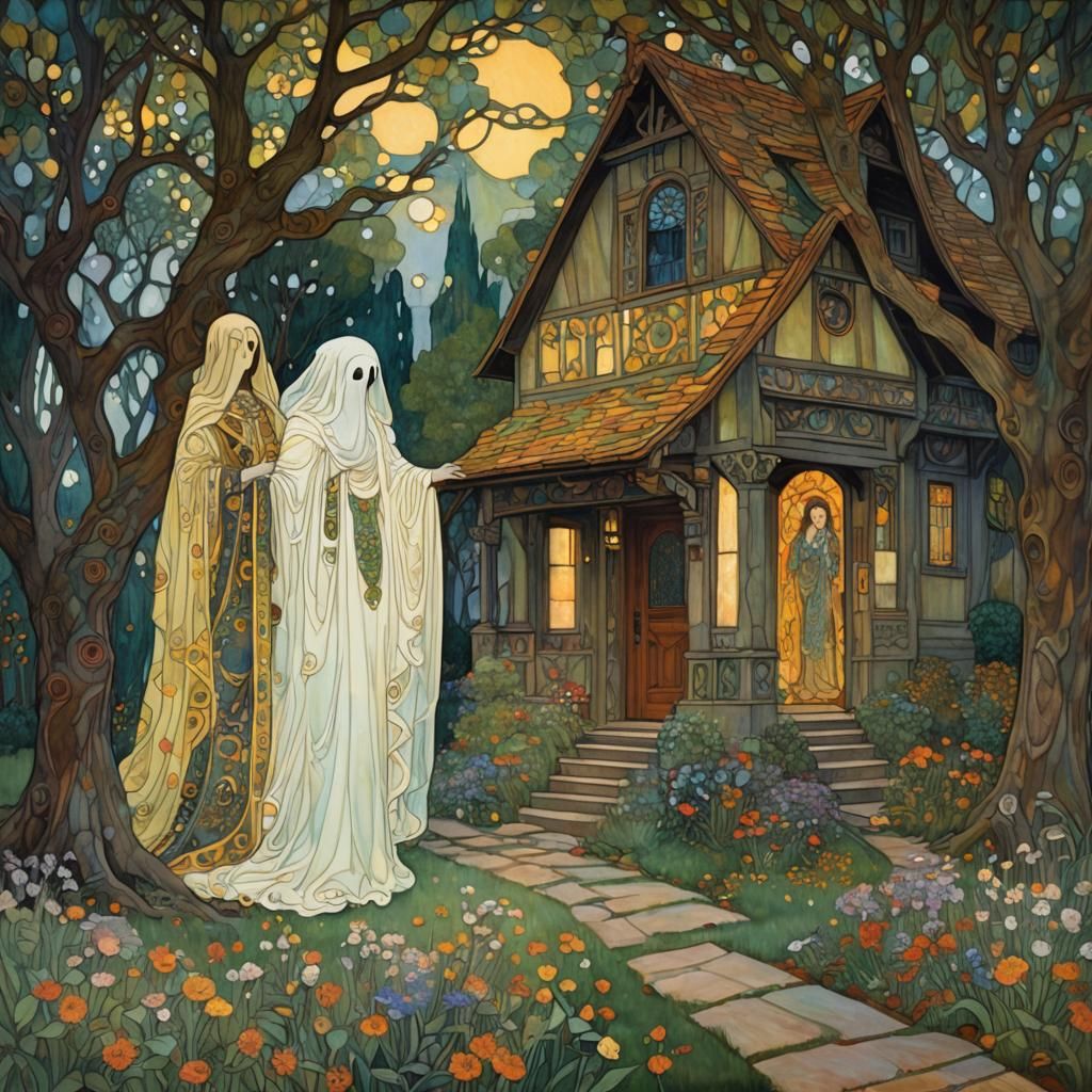 Ghostly Bargain in Art Nouveau Style