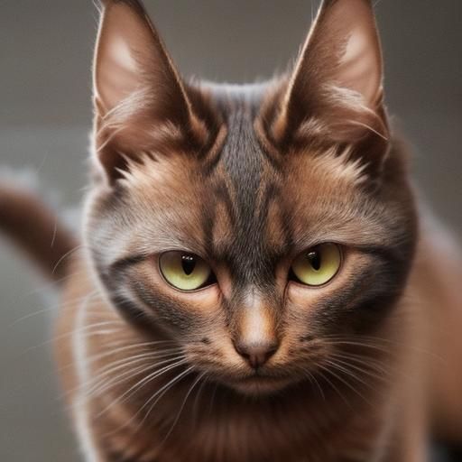 Feisty Tan Cat with Gray Eyes