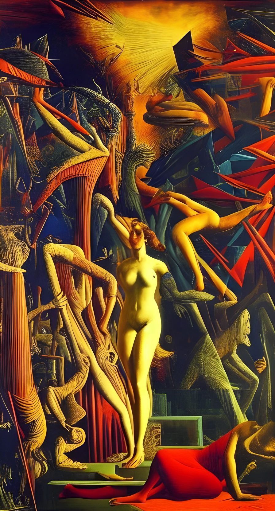 Maximalist Poetry Dreamscape in Style of Ernst and Friedrich