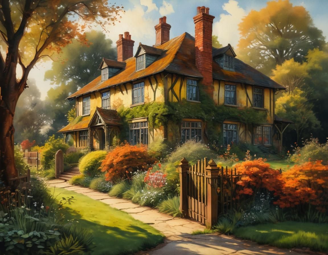 Vintage Tudor Cottage in Whimsical Overgrown Garden