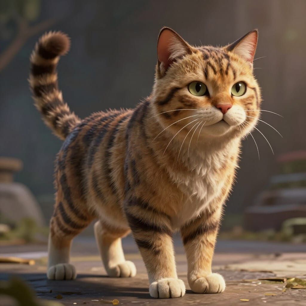 Majestic Cat in Epic 3D Game Cinematic