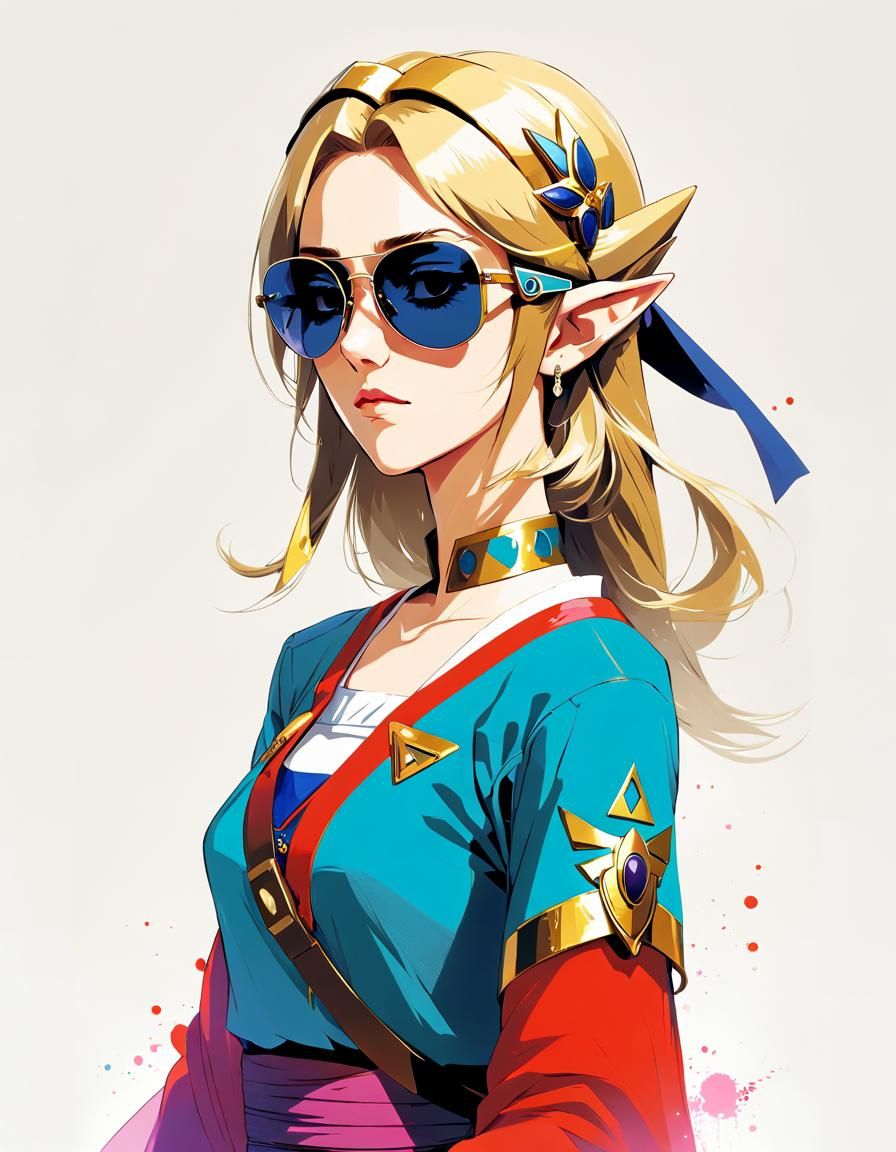 Macho Princess Zelda: Detailed Anime Digital Art