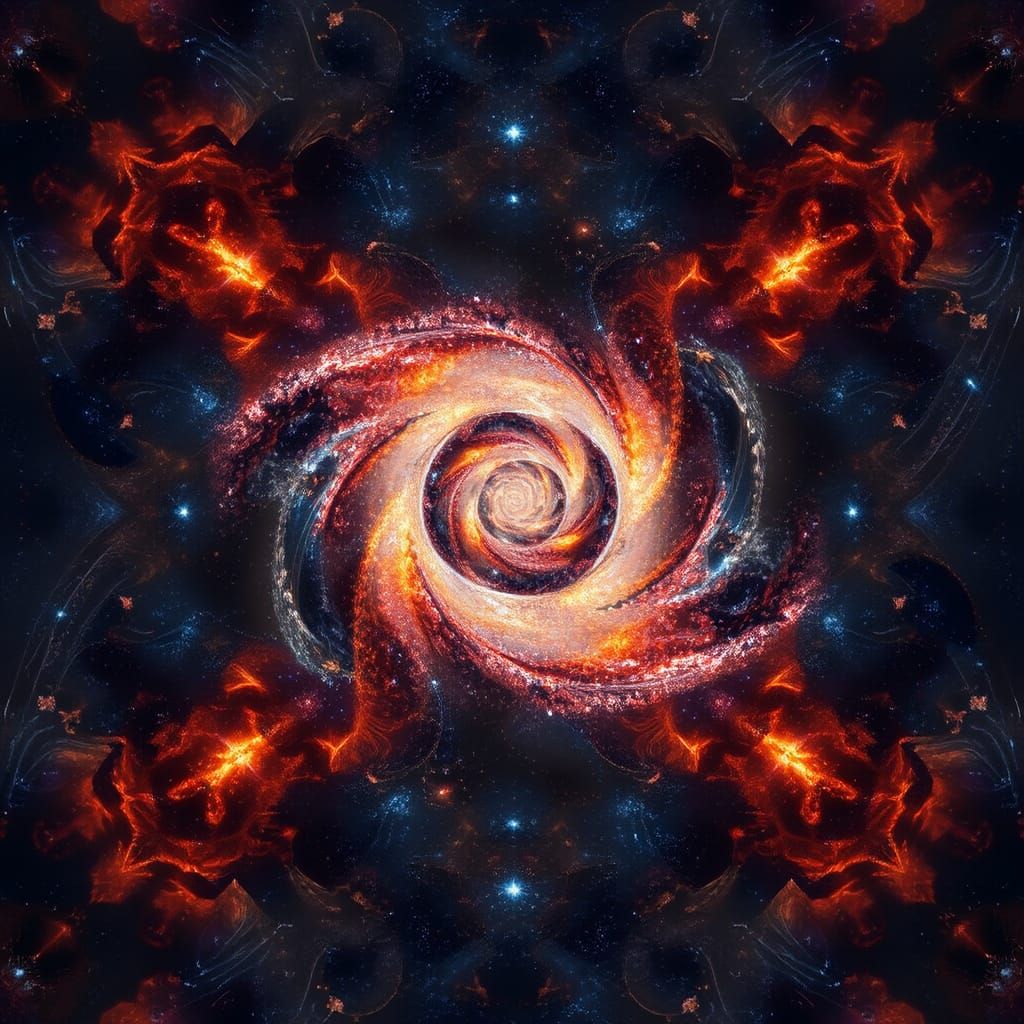 Symmetrical Galaxy Spiral in Hyperrealism