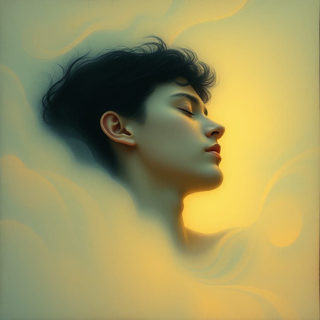 Ethereal Sleep: A Dreamlike Surreal Illustration