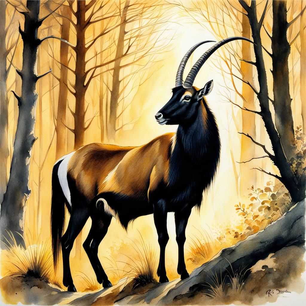 The giant sable antelope. the national symbol of Angola