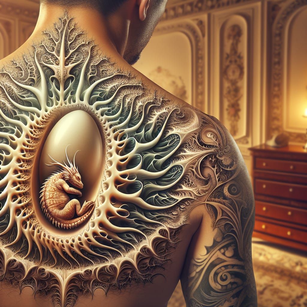 Dragon Tattoo: Intricate Egg Design