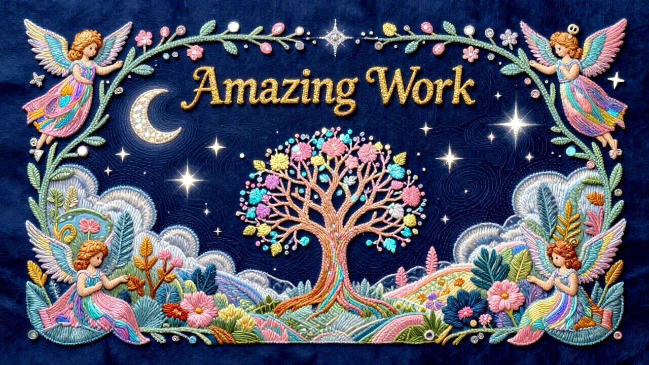 Golden Calligraphy on Parchment with Angelic Borders