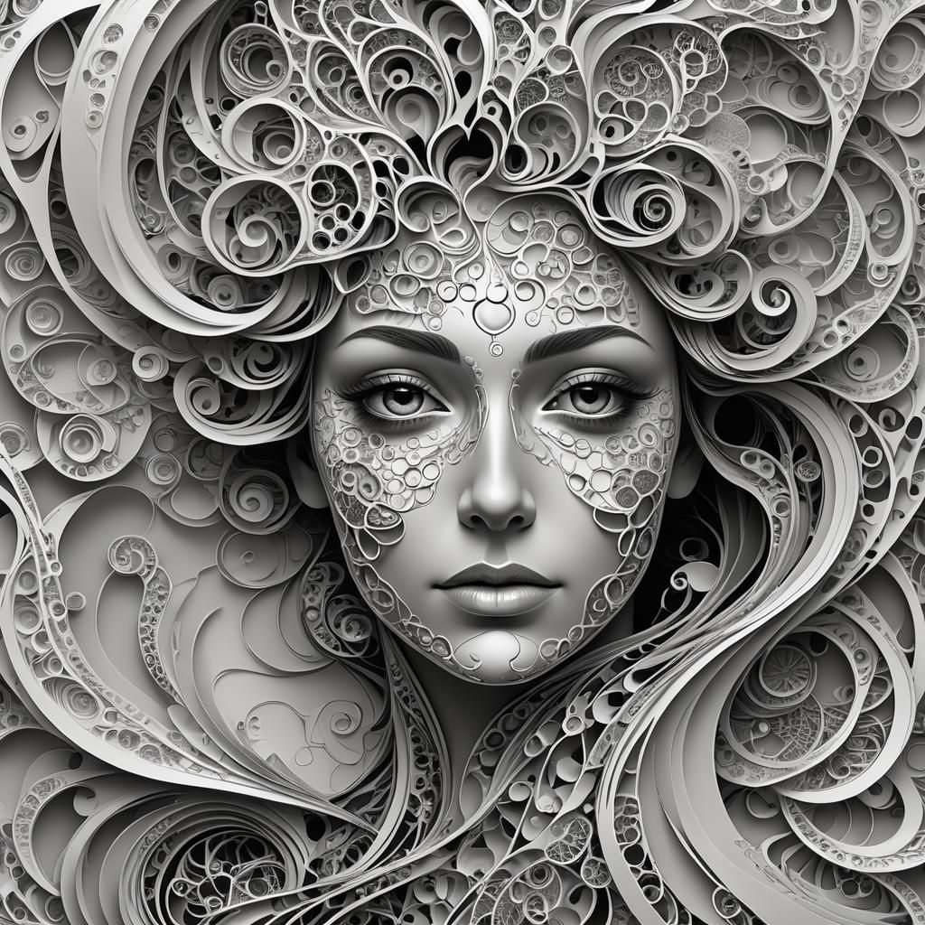 Abstract Fractal Wave Function with 3D Shading