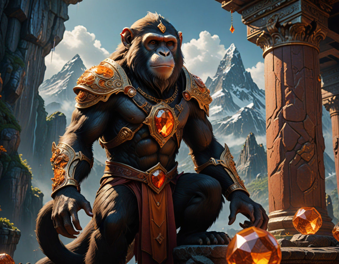 Majestic Topaz Column with Ruby and Diamond Accents