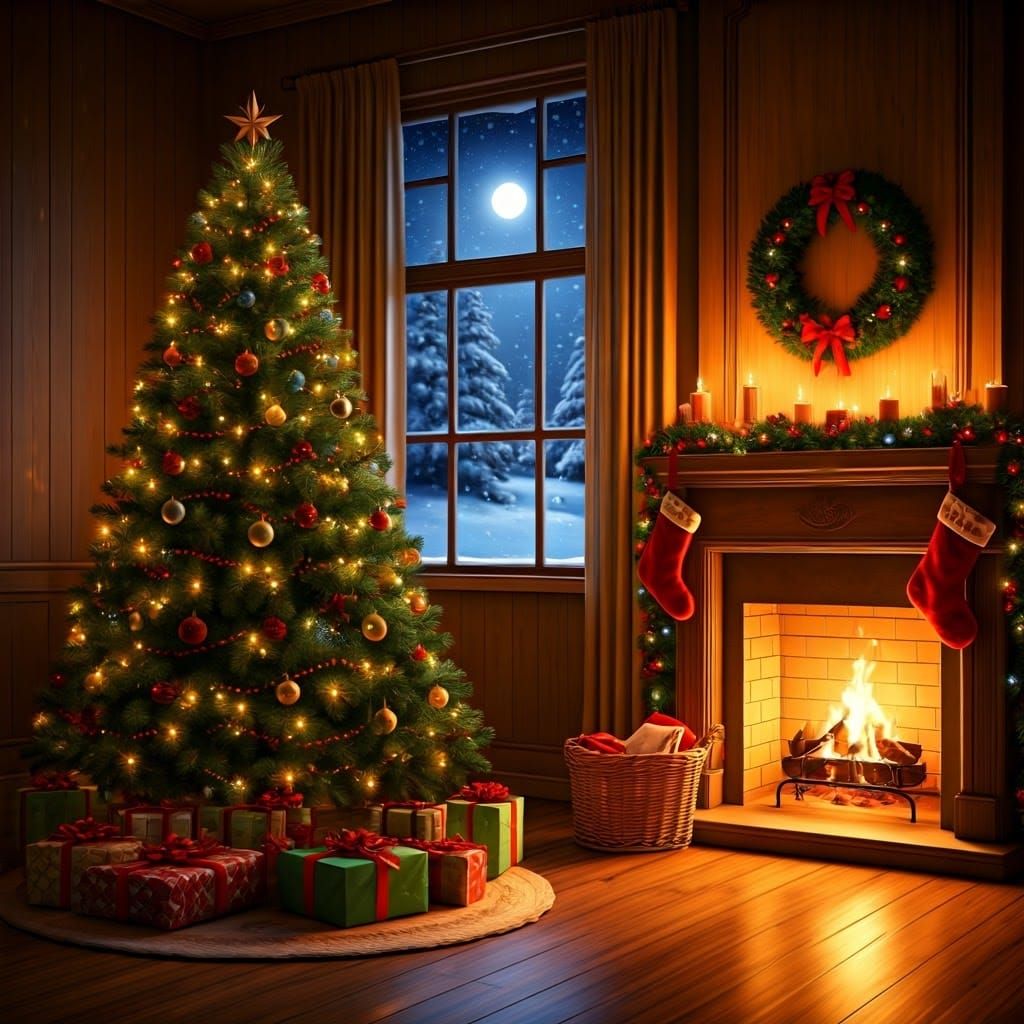 Cozy Christmas Scene in Photorealistic Style