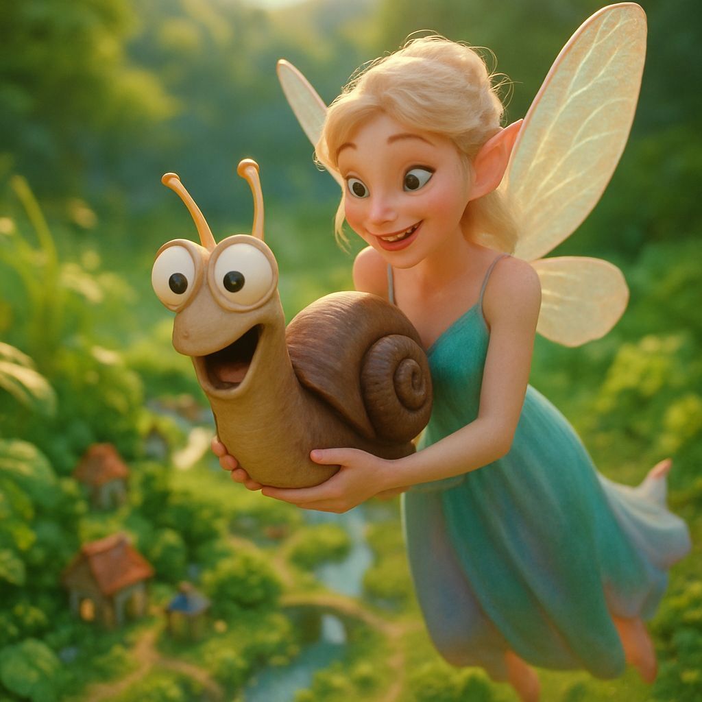 Fairy and Snail in Whimsical CGI Animation