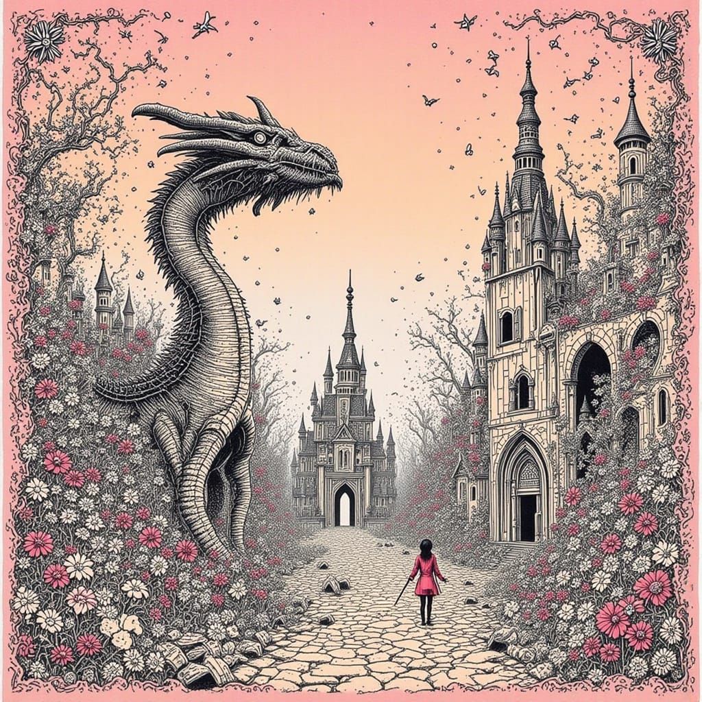 Majestic Dragon Safeguarding Mystical World: Imaginative Rea...