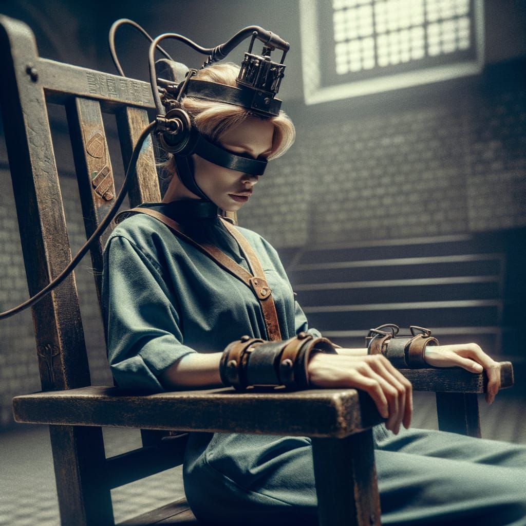 Electric Chair: Cinematic Scene of a Prisoner