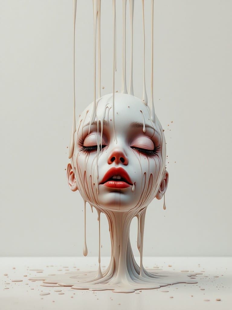 Inside-Out Photoillustration Driping Cartonería Doll