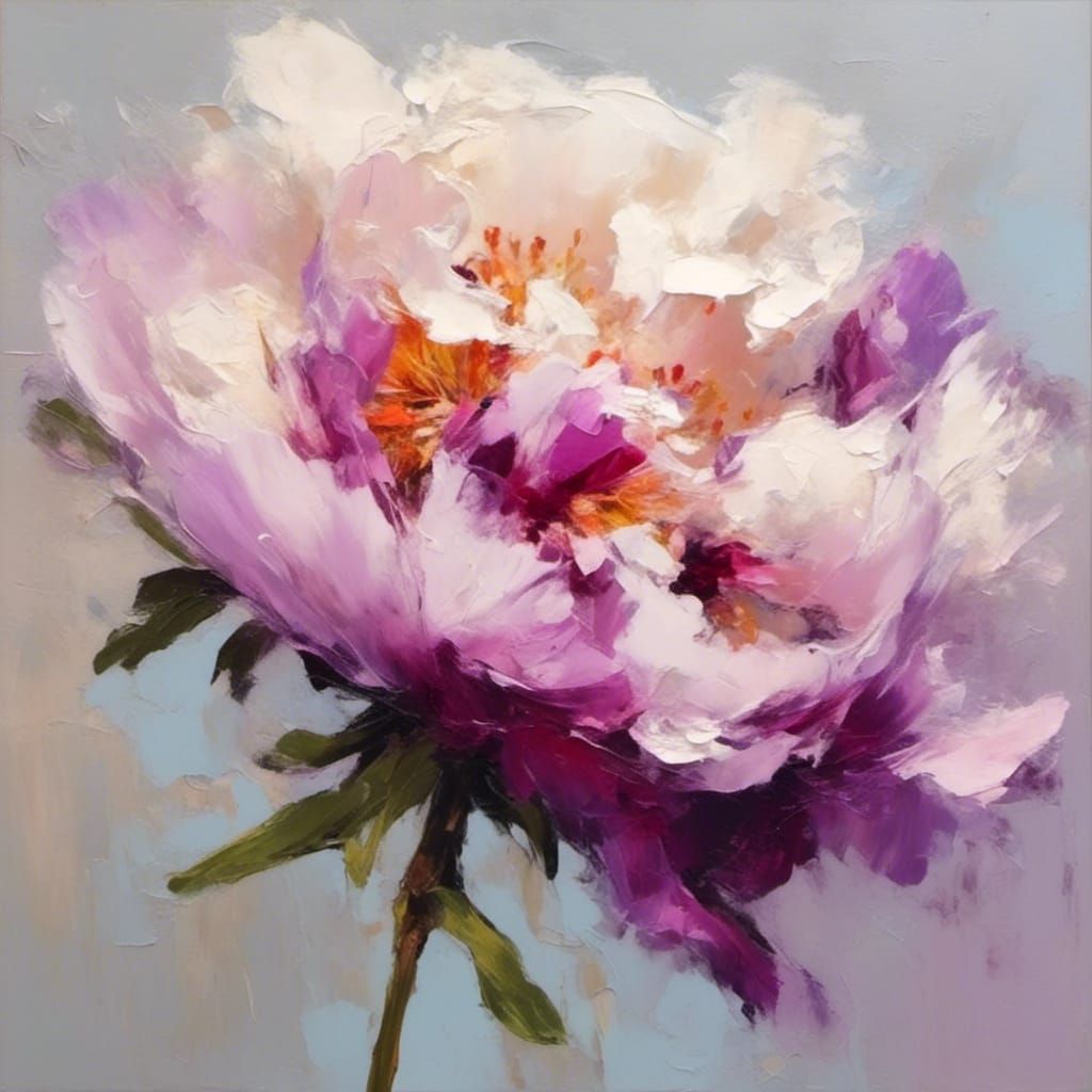 Peony Close-Up on White Background