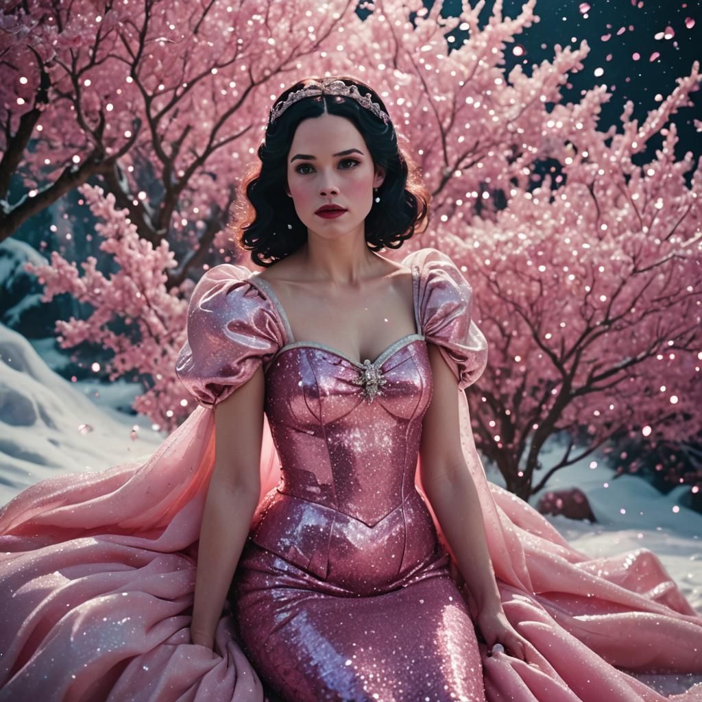 Snow White Space Mermaid with Pink Sparkles