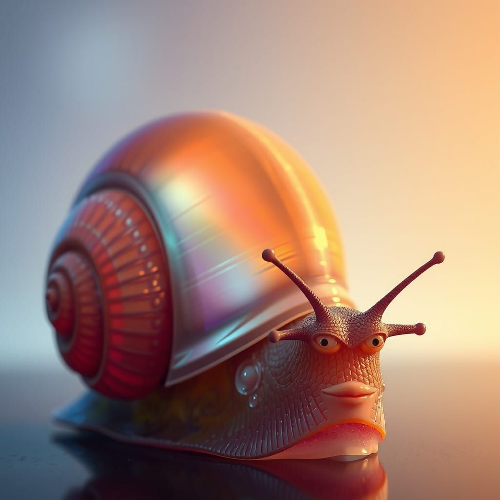 Humanoid Snail in Futuristic Realism