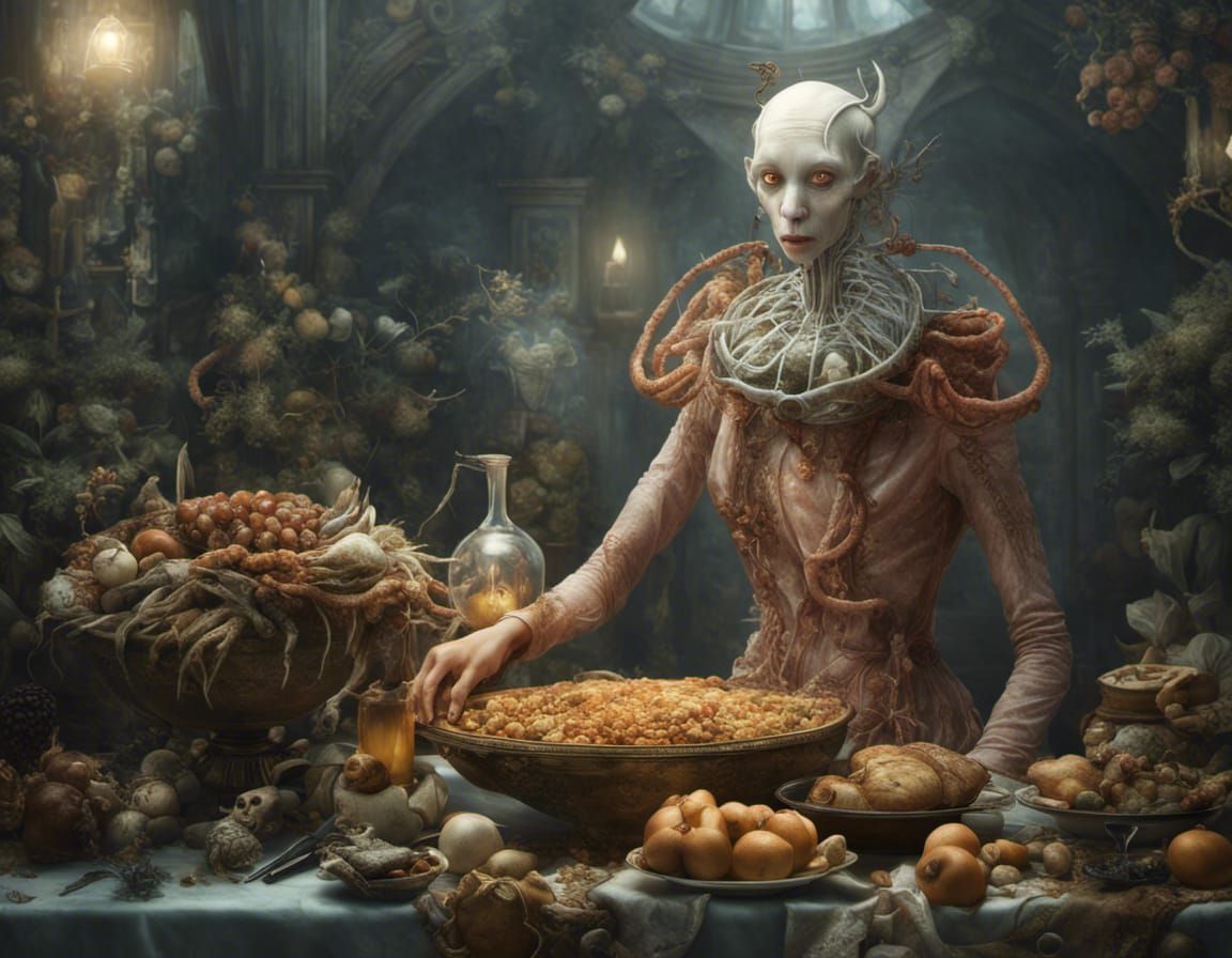 Bizarre Alien Feast in Magical Realism
