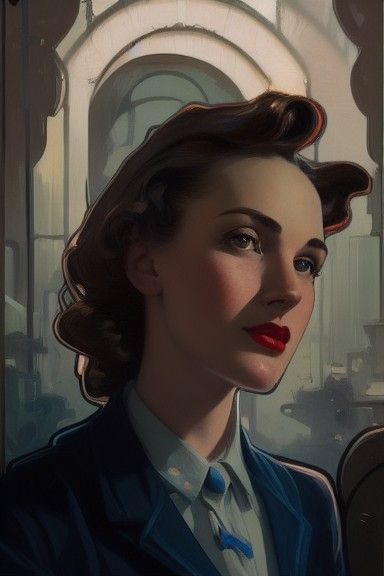 1940s Secretary Portrait with Dynamic Lighting