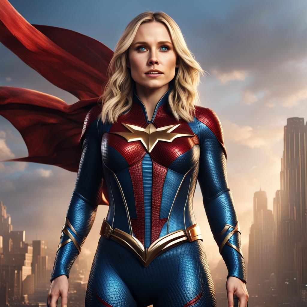 Kristen Bell as a Superhero: Fantasy Concept Art