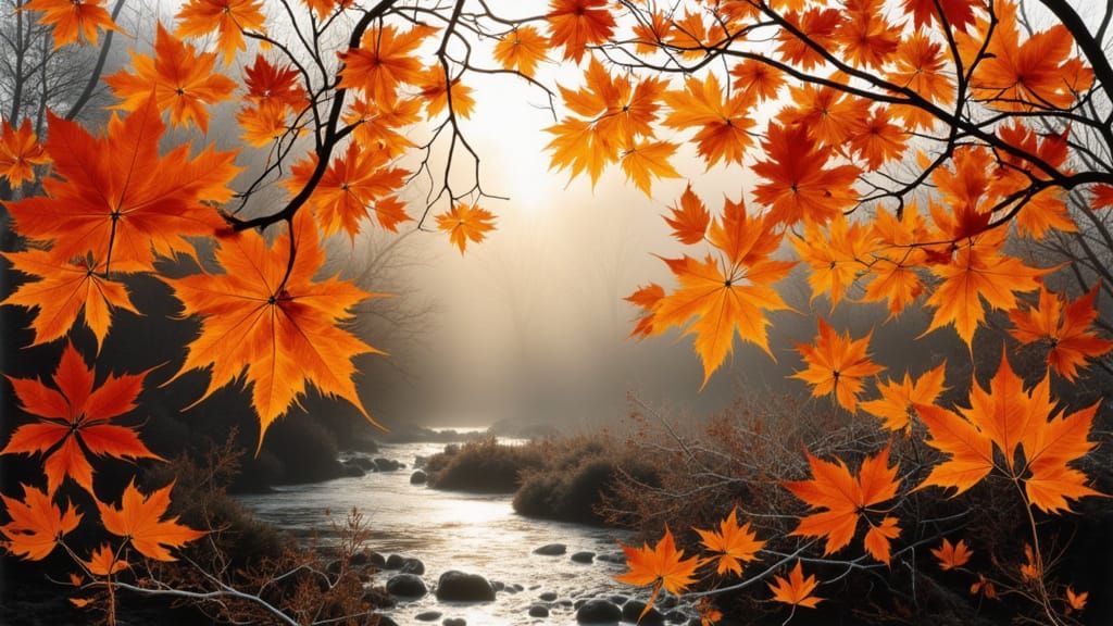 Vibrant Autumn Graphic Art