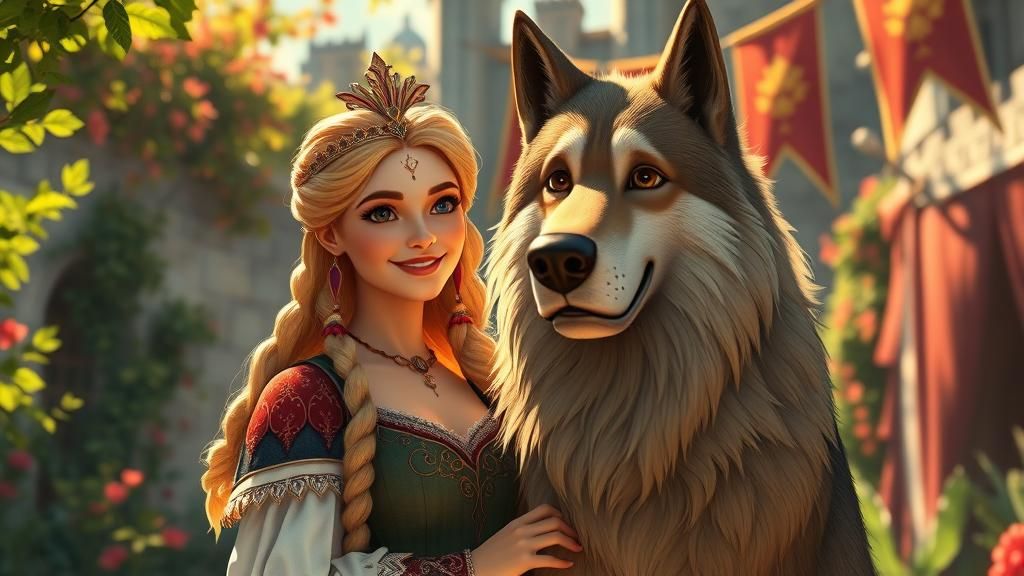 Medieval Queen and Wolfhound, Miyazaki-esque Cel Animation