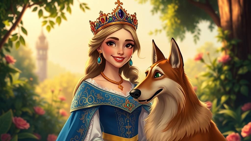 Medieval Queen in Renaissance Disney Cel Animation