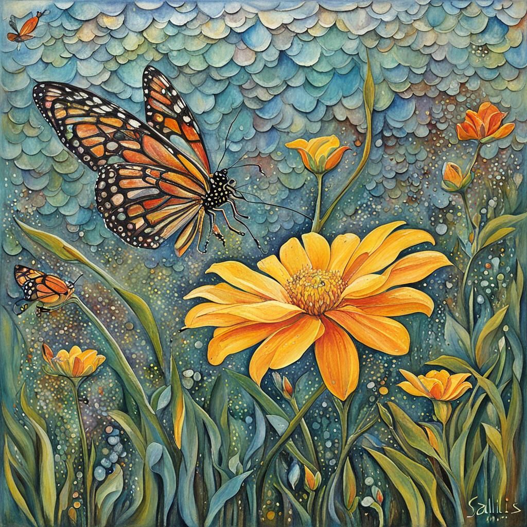 Bold Abstract Floral Arrangement in Vivid Colors