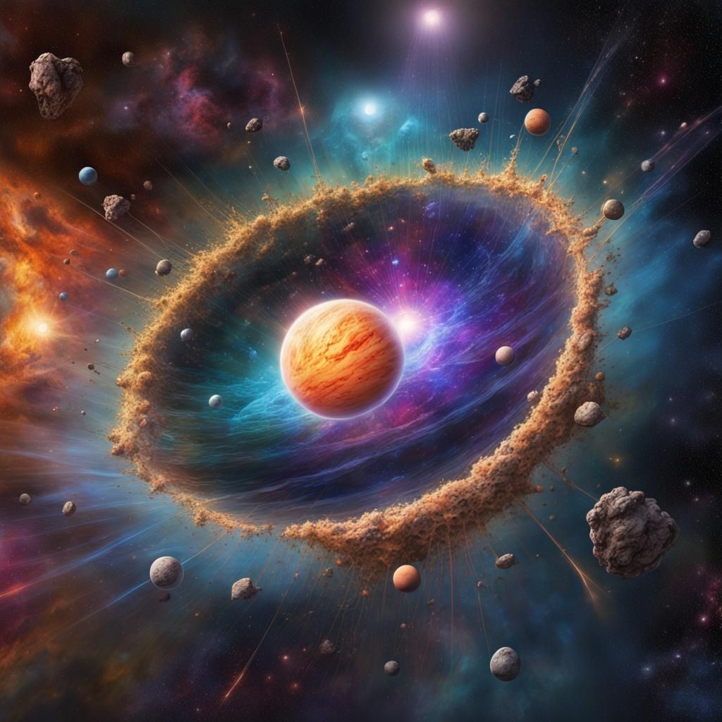 Cosmic Explosion in Hyperrealistic Graffiti Art Style