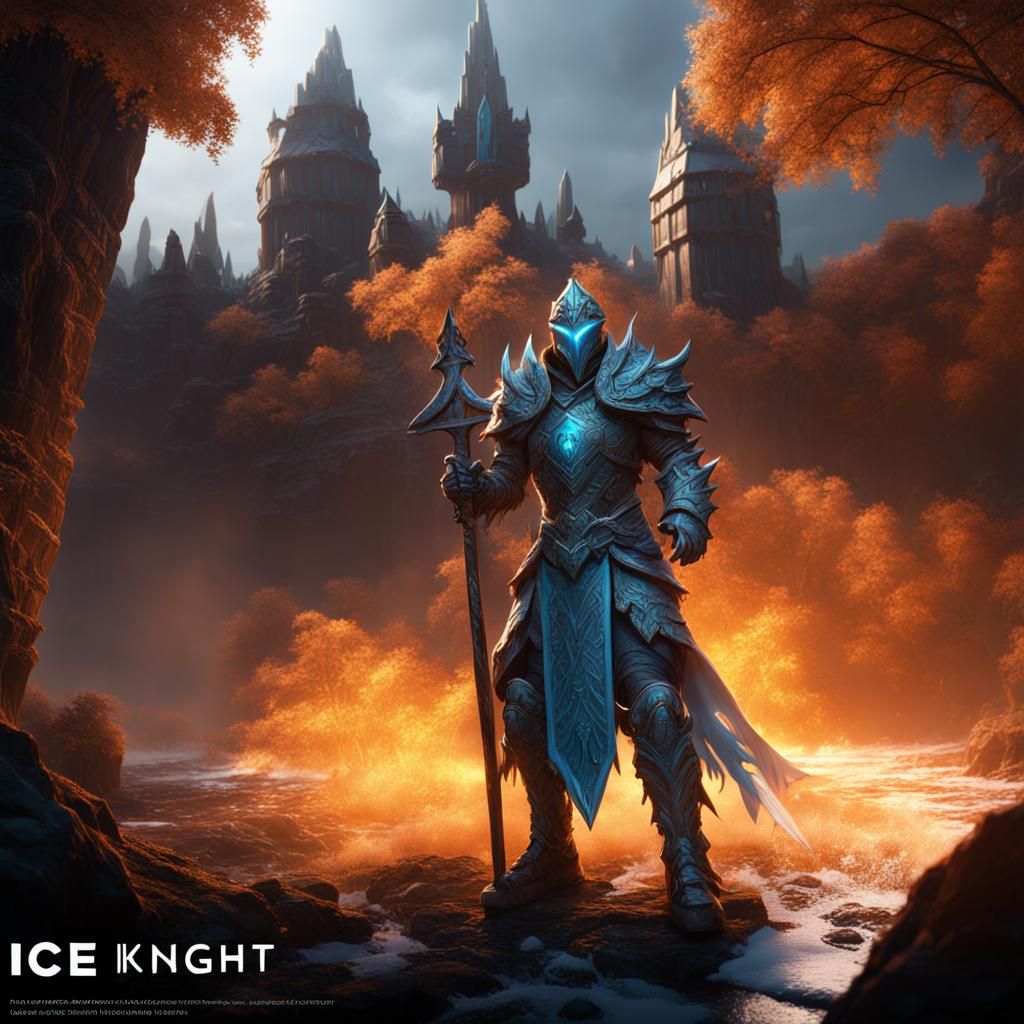Detailed Ice Knight Fantasy Concept Art