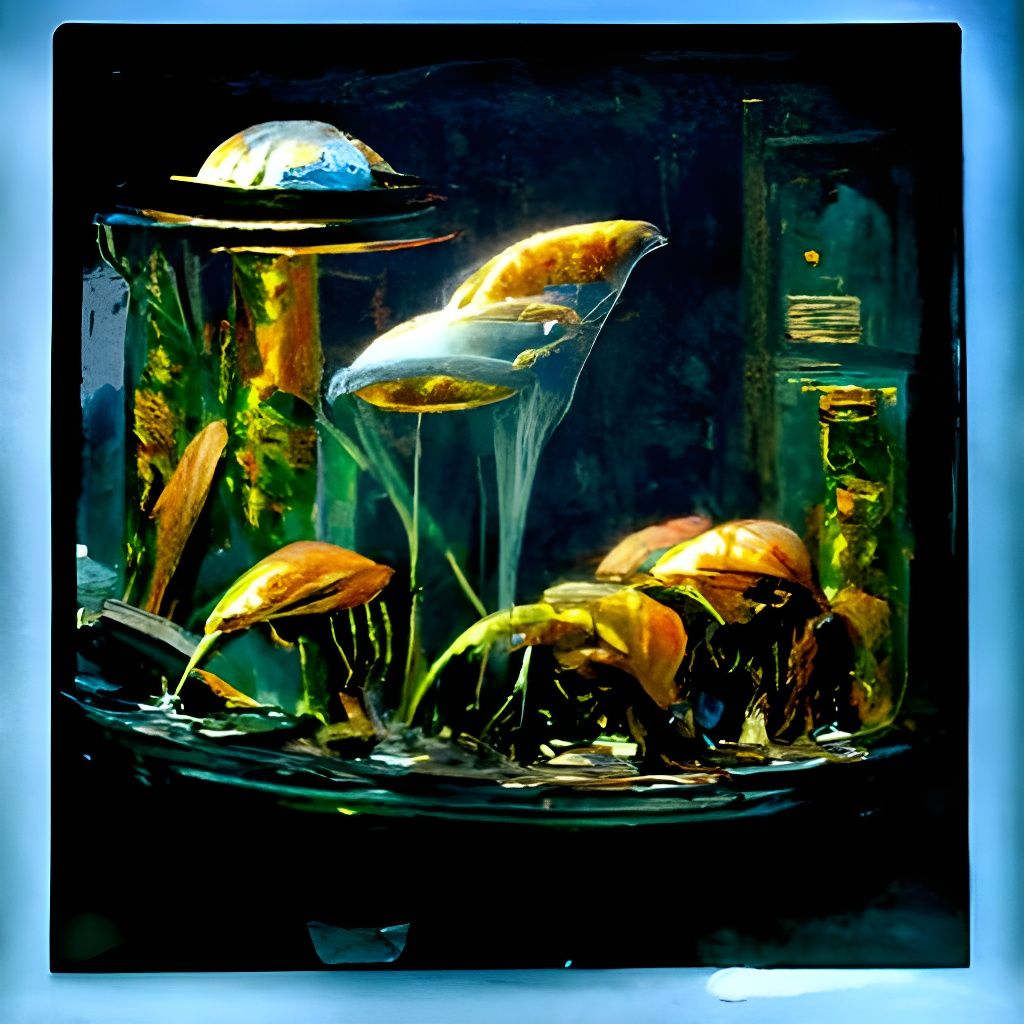 Lively Aquarium: Oil Painting Inspired by Gurney