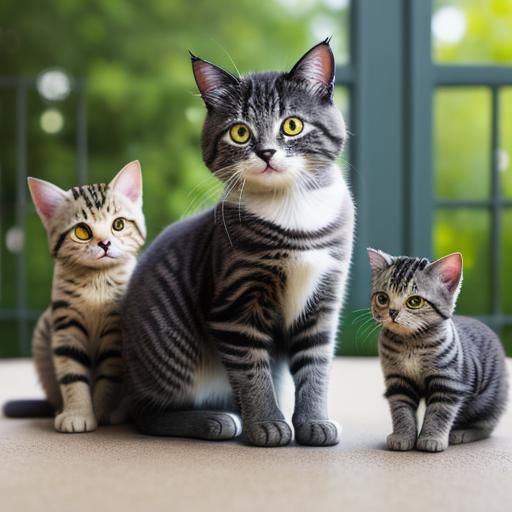 Mother Cat and Kittens: Natural Light Photography