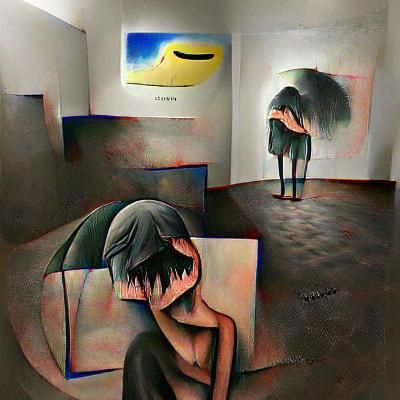 Evocative AI Image Exploring Depression