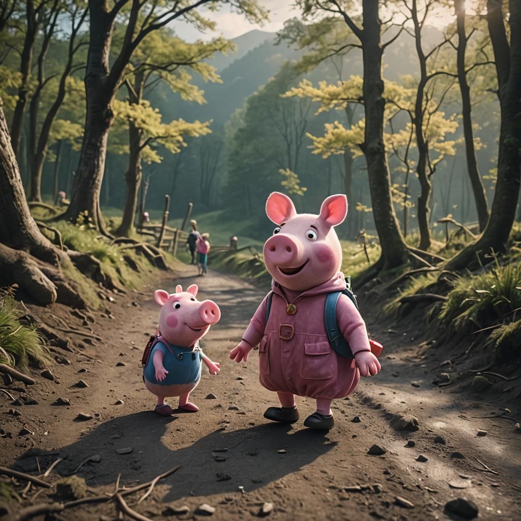 Peppa Pig on an Outing: Cinematic Film Still
